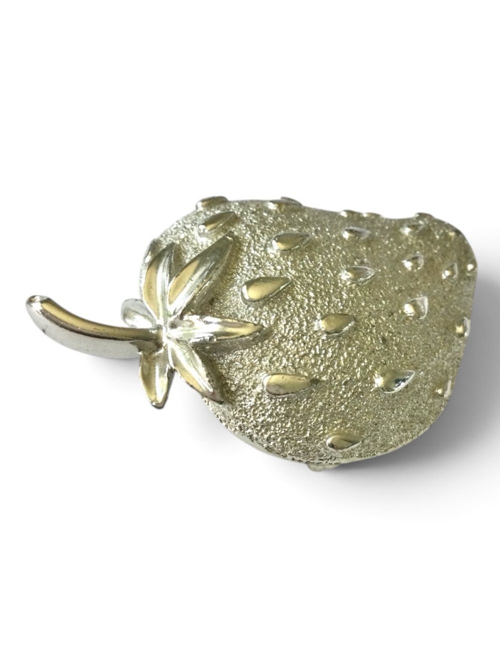 Vintage 1960s Sarah Coventry Silver-Tone Strawberry Ice Brooch - Pristine - Picture 7 of 11